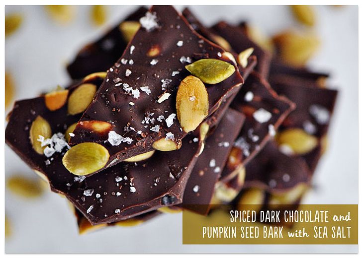 Spiced Dark Chocolate & Pumpkin Seed Bark with Sea Salt // The Parsley Thief