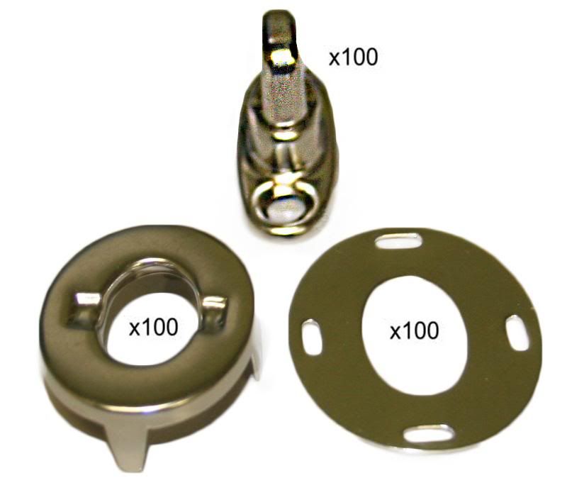 Turnbuckle Fastener Nickel Plated Brass Stud & 4Prong Eyelet/Washer