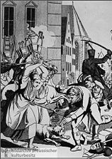 woodcuts of the Frankfurt Riots: click to read Melanie Phillips' article