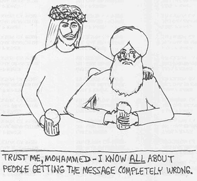 Jesus comforts Mohammed