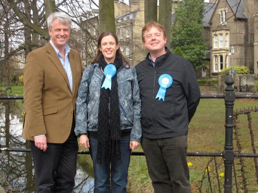 Andrew Lansley, and Nick and Lara Hillman, in Brookside, Cambridge