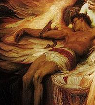 detail from Lament for Icarus by Herbert Draper - click to read Benedict White's blog