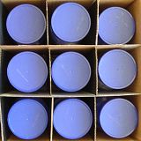 Box of storage Jars with Blue Lids